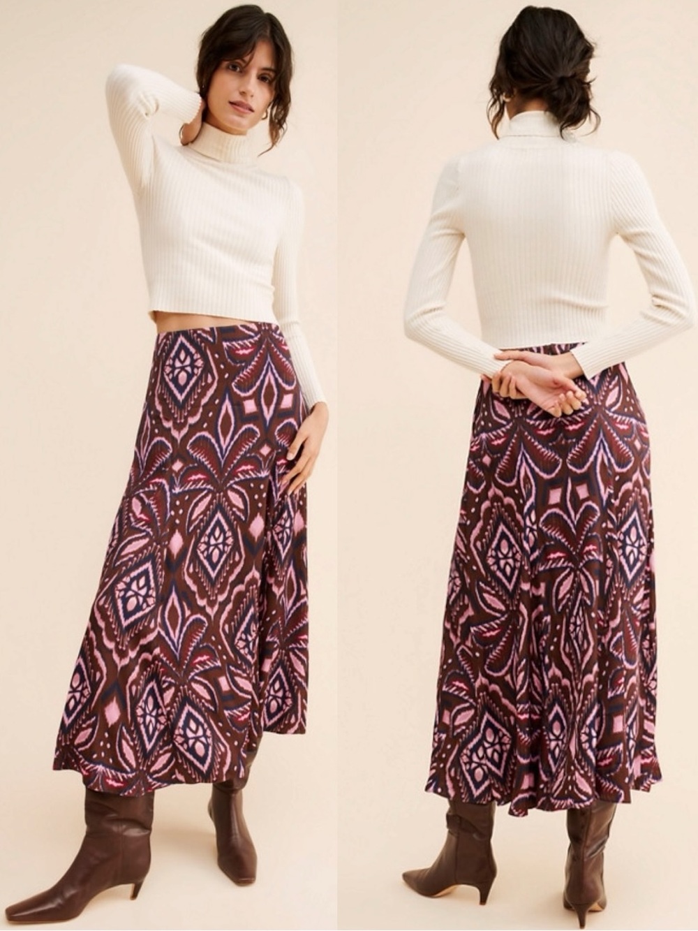 Farm Rio Bohemian Silky Satin Pineapple Ikat
A-Line Midi Maxi Skirt Size XL
